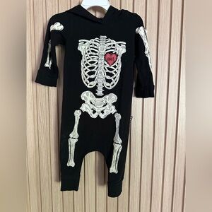 RAGS Skeleton Print Black Romper 12-18mo